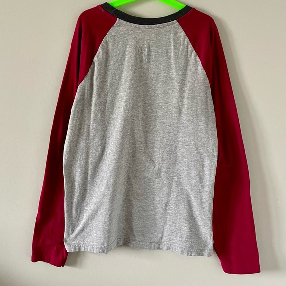 2-Pack Boys Long-Sleeve T-Shirts - Red & Light Grey Raglan Sleeve - Dark Grey - Picture 5 of 8